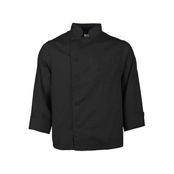 Kng 2XL Lightweight Long Sleeve Black Chef Coat 2577BLK2XL